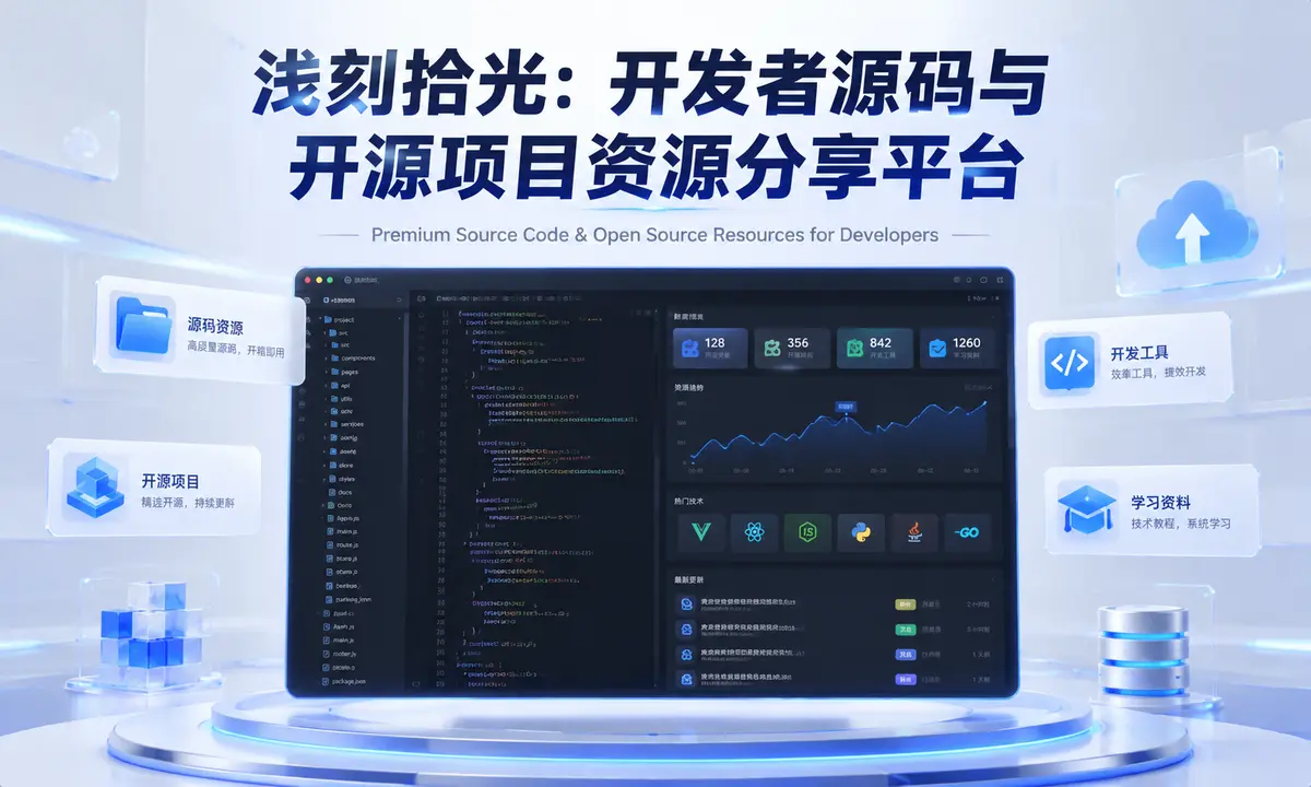 浅刻拾光：开发者源码与开源项目资源分享平台-浅刻拾光
