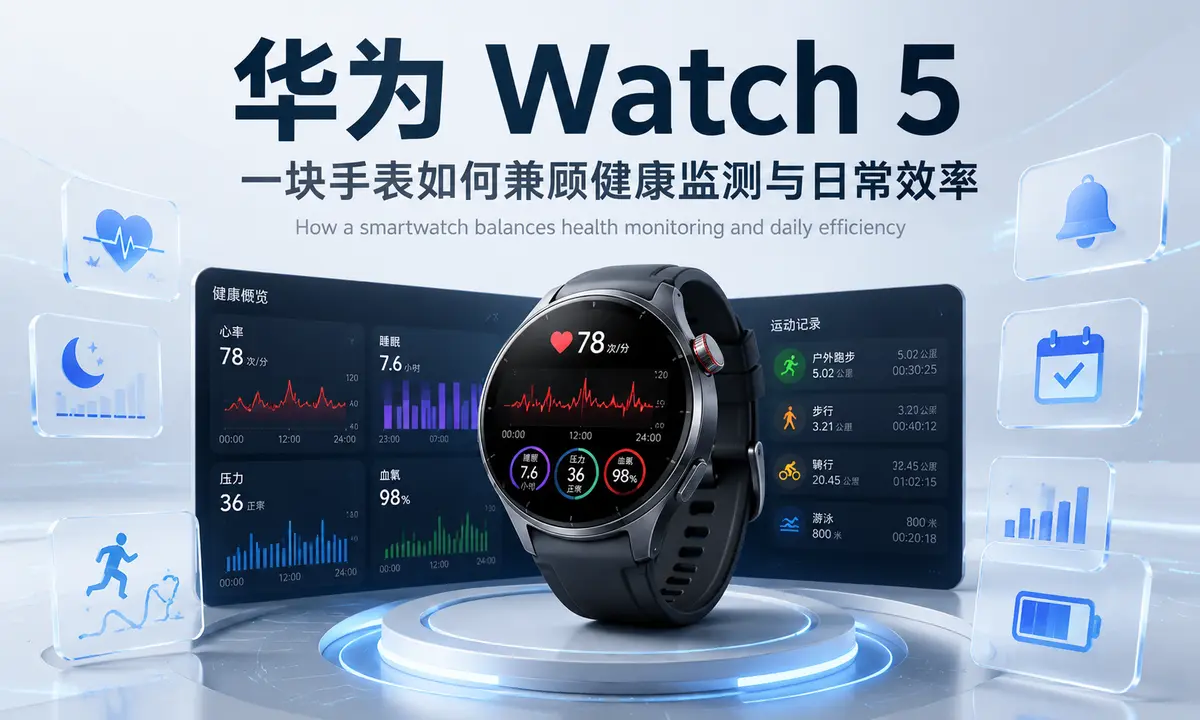 华为 Watch 5：一块手表如何兼顾健康监测与日常效率-浅刻拾光
